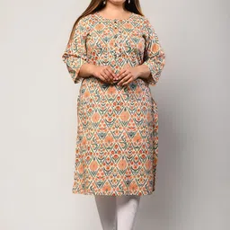 KALINI Ethnic Motifs Printed Flared Sleeves Sequinned Floral Kurta-image-34