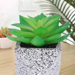 Kuber Industries Green & Grey Succulent Artificial Plant With Pot-43