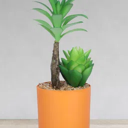 Kuber Industries Green & Orange Artificial Bonsai Plant With Pot-54