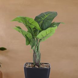 Kuber Industries Green & Black Artificial Plant With Pot-48