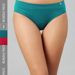 C9 AIRWEAR Women Seamless Pack Of 2 Mid-Rise Bikini Briefs-image-23