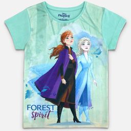 Kids Ville Girls Humour And Comic Frozen Graphic Printed Cotton T-Shirt-image-54