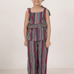FABRIC FITOOR Girls Striped Pure Cotton Top with Palazzos-image-62