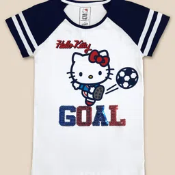 Kids Ville Girls Hello Kitty Printed Pure Cotton T-Shirt-image-38