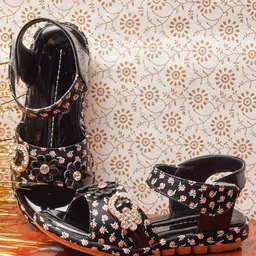 BAESD Girls Embellished Open Toe Flats-18