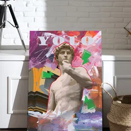 Art Street Pink & Camel Brown 1 Piece Canvas Abstract Wall Paintings-46
