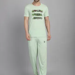 VIMAL JONNEY Typography Printed T-Shirt With Track Pant-picture-21
