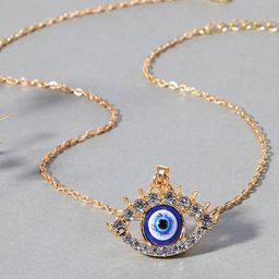 FIMBUL Gold-Plated Evil Eye Pendant With Chain-image-6