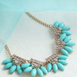 SOHI Blue & White Gold-Plated Necklace-image-34