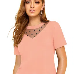 ODETTE Self Design Lace Inserts Crepe Top-picture-13