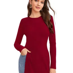 ODETTE Self Design Crepe Fitted Longline Top image 1