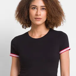 SPYKAR Women Black Slim Fit T-shirt-picture-48