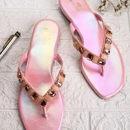 pelle albero Embellished T-strap Flats-image-68