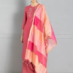 SHAYE Striped Chanderi Dupatta-picture-2