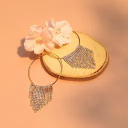 SOHI Silver-Plated Contemporary Hoop Earrings-98