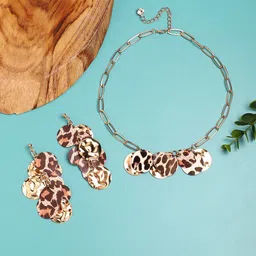 SOHI Gold-Plated Animal Printed Designer Jewellery Set-15