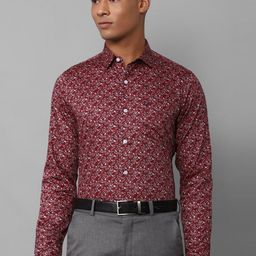 Allen Solly Slim Fit Floral Opaque Printed Pure Cotton Formal Shirt-image-66