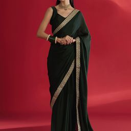 House of Pataudi Embellished Saree With Blouse Piece-57