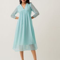 AASK Self Design Gathered A-Line Midi Dress-picture-5
