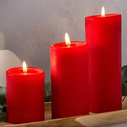 Aromatic Fables Red 3 pieces Velvet Rose Scented Pillar Candles-image-26