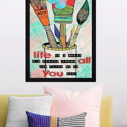 Gallery99 Multicolored Life Is A Great Big Canvas Throw Print Framed Wall Art-image-23