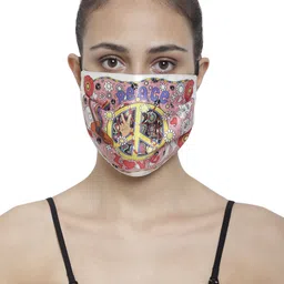 The House of Tara Adults Multicoloured Printed 3-Ply Wrinkle Free Reusable Cloth Mask-image-66