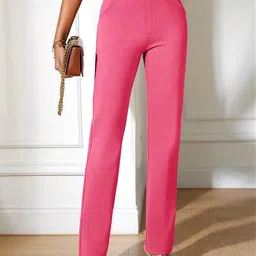 Stylecast X Slyck Women Comfort Regular Fit Mid-Rise Wrinkle Free Trousers-image-15
