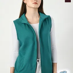 BAESD Mock Collar Fleece Lightweight Open Front Jacket-11