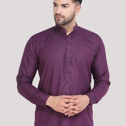 MAG Men Violet Cotton Straight Kurta-image-55