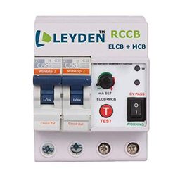 leyden LEYDEN® Single Phase 2 Pole Modular ELCB, RCCB, ISI Marked 32A MCB with High Voltage, Overload Protection, Current 3 to 30 Ma (Shock Guard) image 1