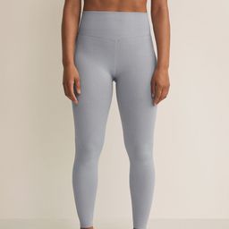 MANGO Women Grey High-Rise Ribbed Seamless Leggings-image-64