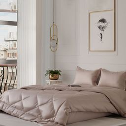 Stoa Paris Date Night Champagne Solid AC Room 150 GSM Double Bed Comforter-10