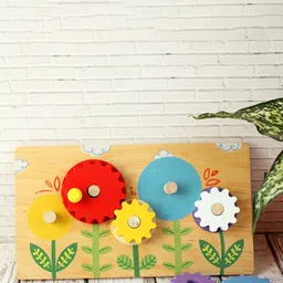 shumee Kids Flower Garden Wooden Gear Toys-image-9