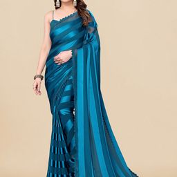 MIRCHI FASHION Striped Beads and Stones Saree-image-30