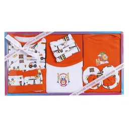 EIO Infants Orange & White Set Of 13pcs Printed Apparel Gift Set Gift-set-13pcs-21