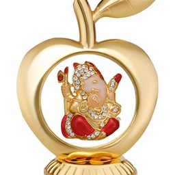 INTERNATIONAL GIFT Gold Toned Religious Brass Ganesh Ganpati Car Desk Board Idol-image-94
