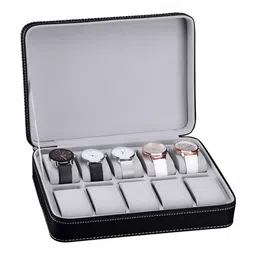 KriShyam Black 10-Slot Portable Zipper Watch & Jewellery Organiser-33