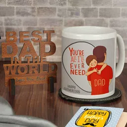 TIED RIBBONS White & Blue 3 Pieces Fathers Day Printed Home Gift Sets-image-93