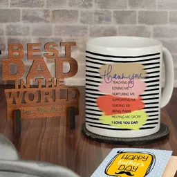 TIED RIBBONS White & Blue 3 Pieces Fathers Day Printed Home Gift Sets-picture-37
