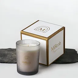 Mirooh Cobalt Velvet Noir Kaudi Vanilla and Patchouli Scented Round Glass Votive Candle-image-30