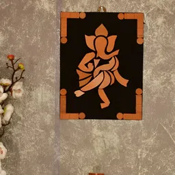 SOWPEACE Brown & Black Dancing Ganesha Paintings Wall Art-image-58