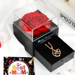 TIED RIBBONS Preserved Rose with Necklace Box & Card Mothers Day Gift-image-22