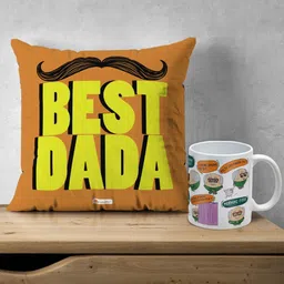 Indigifts Best Dada Printed Pre-Filled Cushion With His Dialogues Ceramic Coffee Mug-image-35