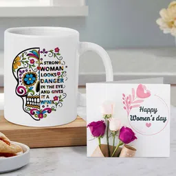 TIED RIBBONS Multi-Coloured Women's Day Printed Coffee Mug & Card-0