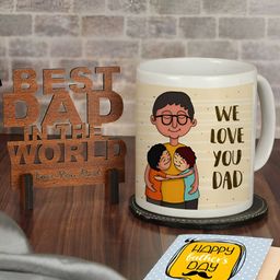 TIED RIBBONS Brown & Blue 3 Pieces Fathers Day Printed Home Gift Sets-image-93