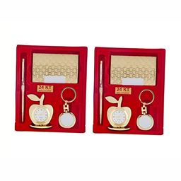 INTERNATIONAL GIFT 2Pcs Pen Visiting Card Holder Apple Shape Clock & Key Ring With Carry-picture-40