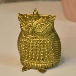 SOWPEACE Gold Toned Dokra OWL Brass Figurine Showpiece-image-31