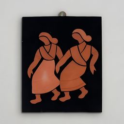 SOWPEACE Brown & Black Textured Tribal Dance Paintings Wall Art-0