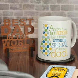 TIED RIBBONS White & Blue 3 Pieces Fathers Day Printed Home Gift Sets-picture-48