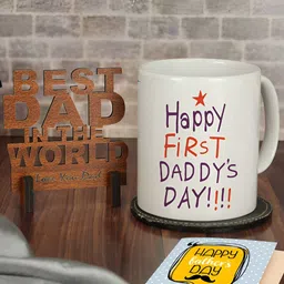 TIED RIBBONS 3 Pcs Brown & White Fathers Day Gift Set-29